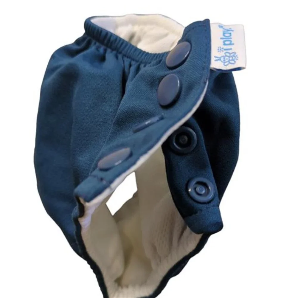 i Play. Baby Resuable Snap Swim Diaper Navy 6 months 10-18 lbs